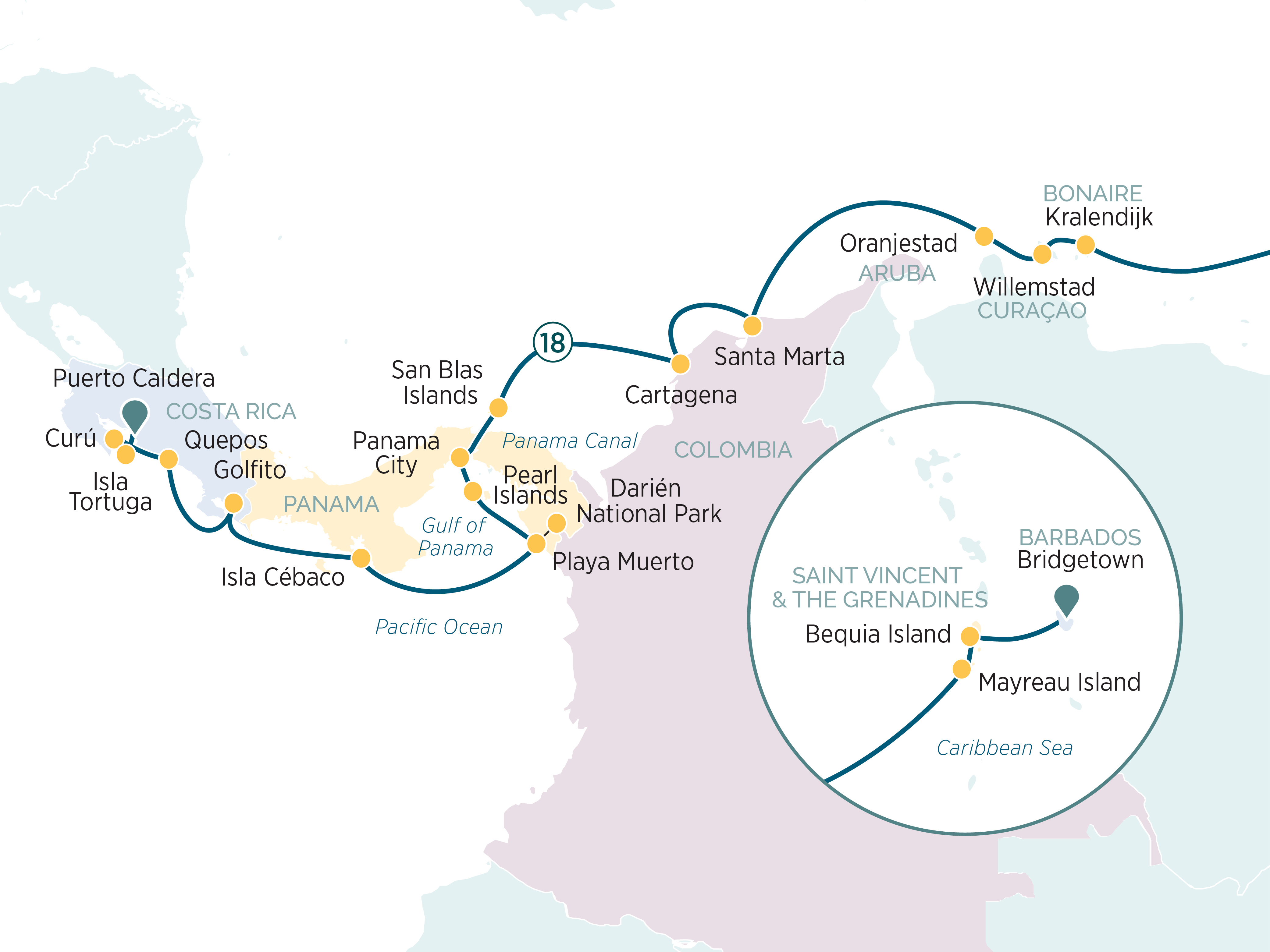Discover the Secrets of Costa Rica and Panama Itinerary Map