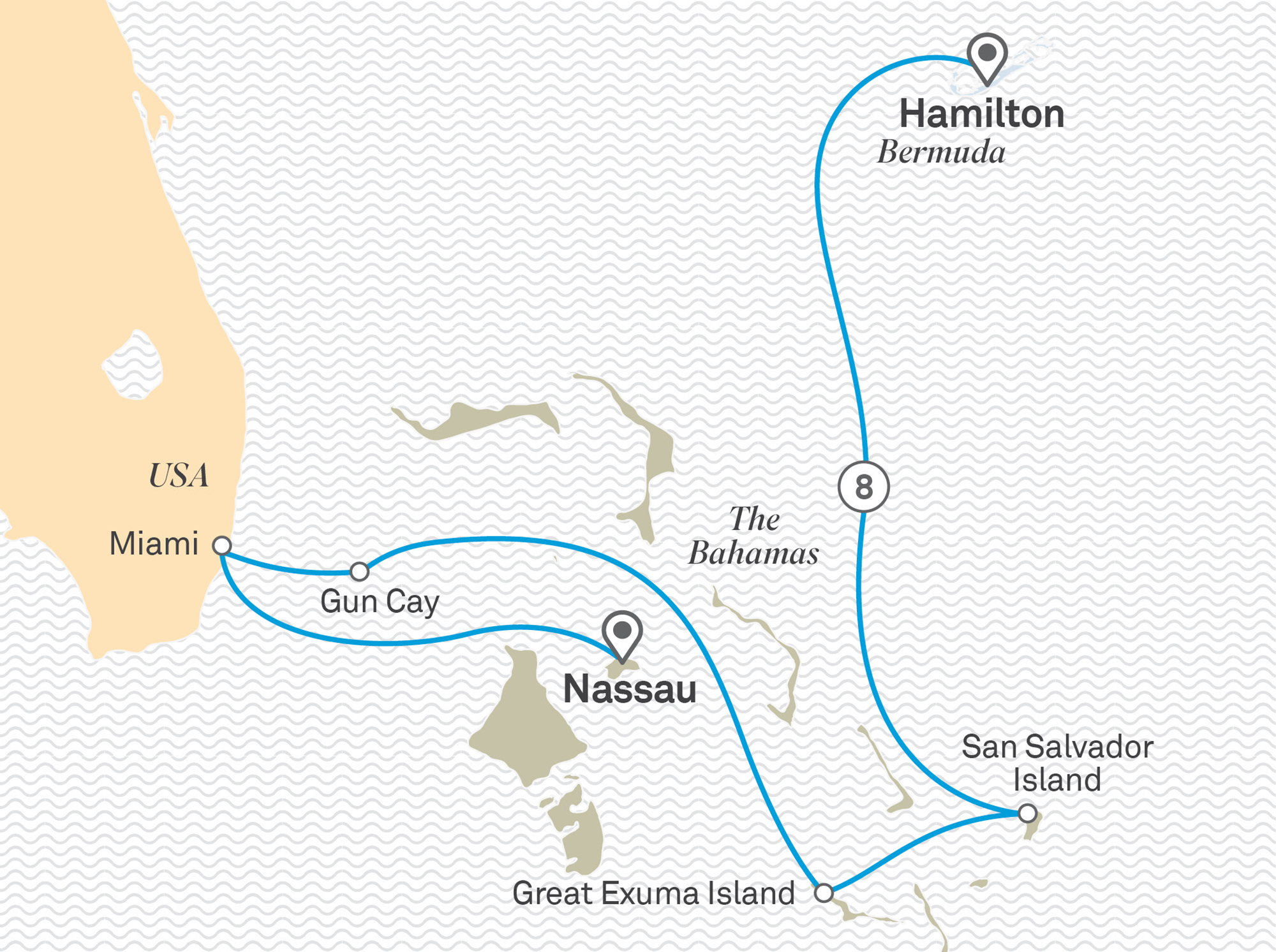 Taste of The Bahamas Itinerary Map