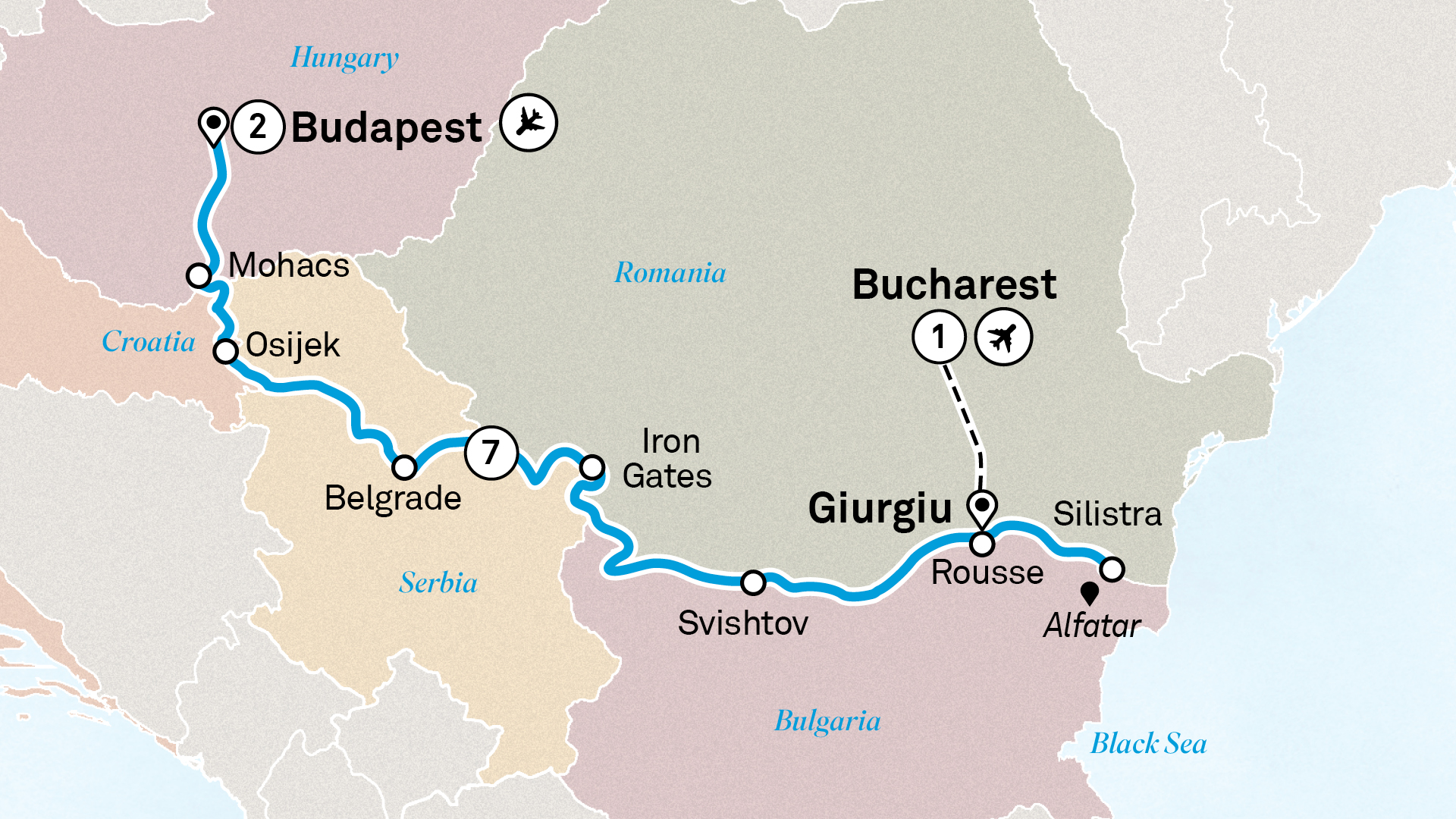 Eastern Europe & Balkans Unveiled Itinerary Map