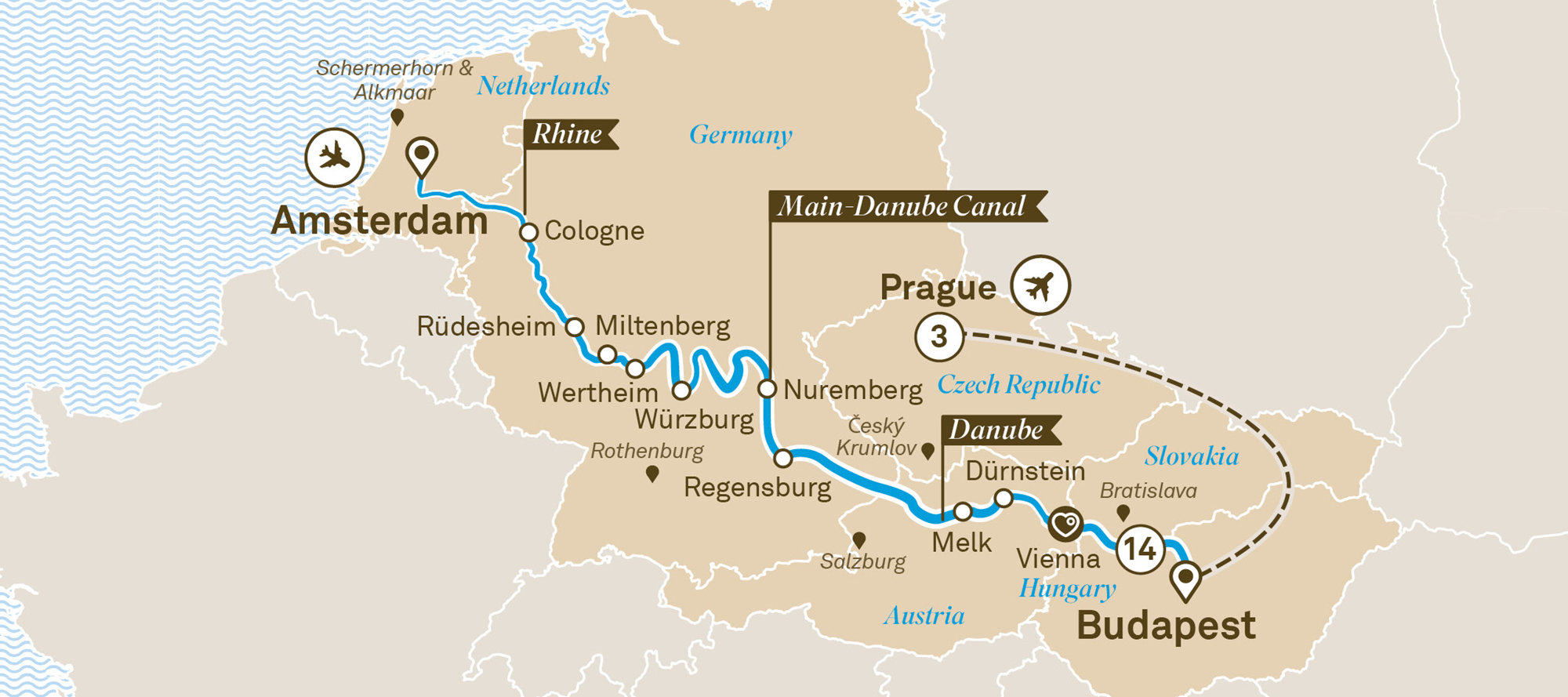 Christmas & New Year with Prague Itinerary Map