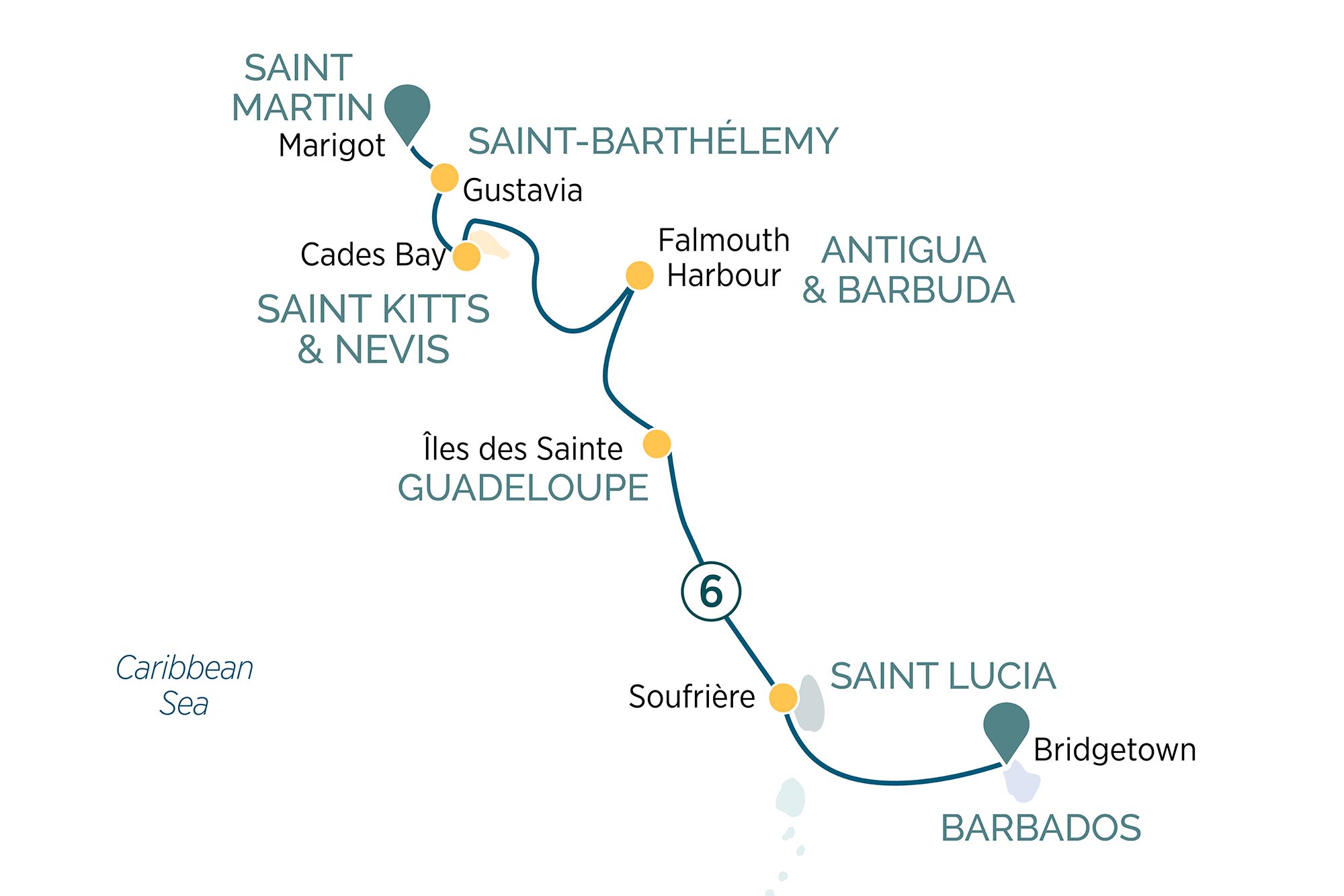 Caribbean Sojourn Itinerary Map