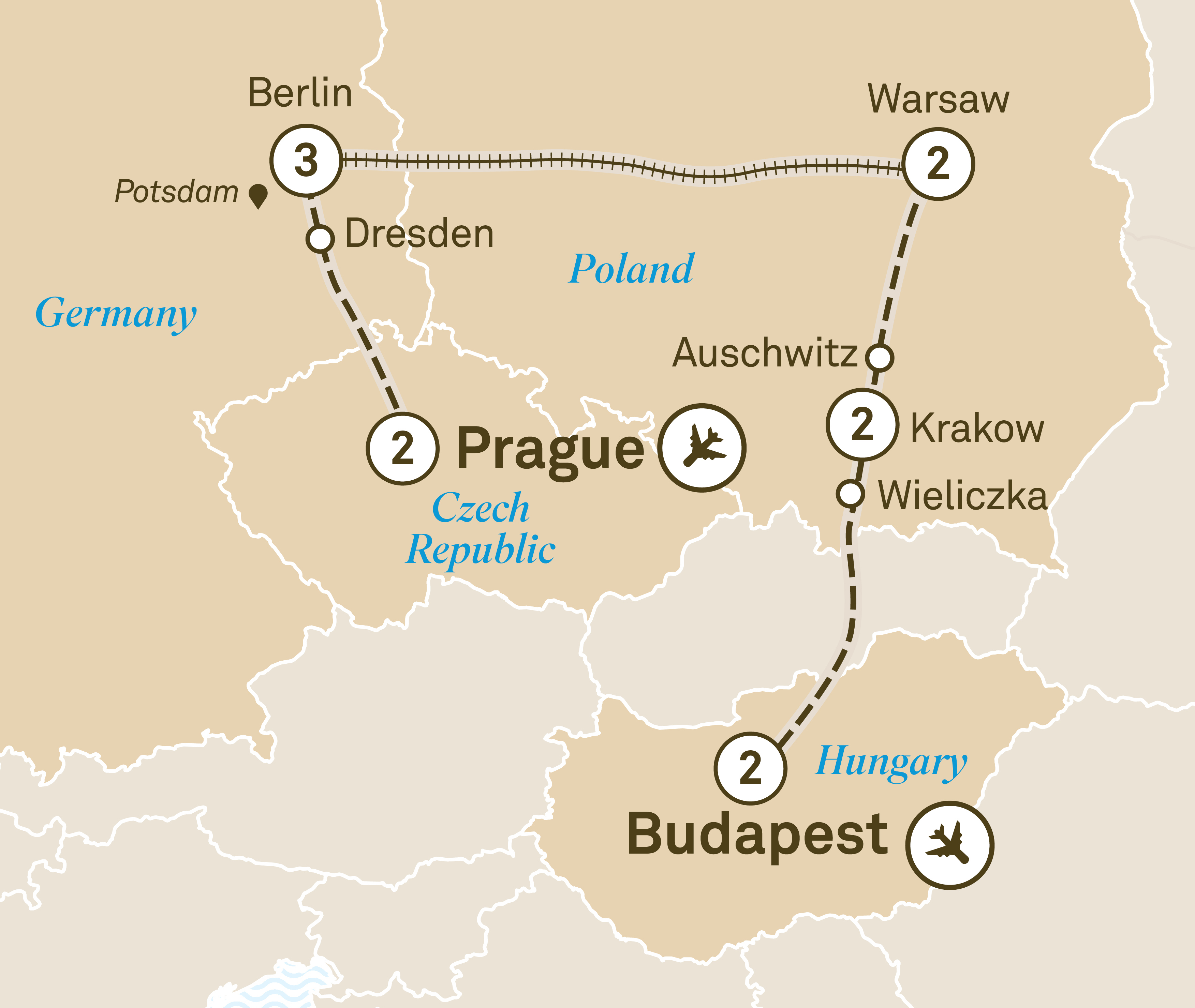 Mapa da excursão