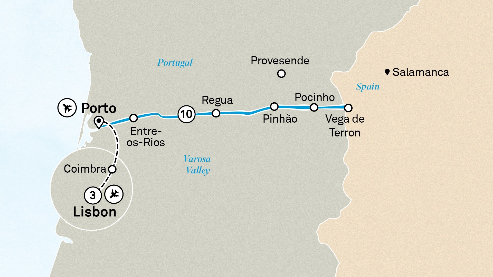 Unforgettable Douro with Lisbon Itinerary Map