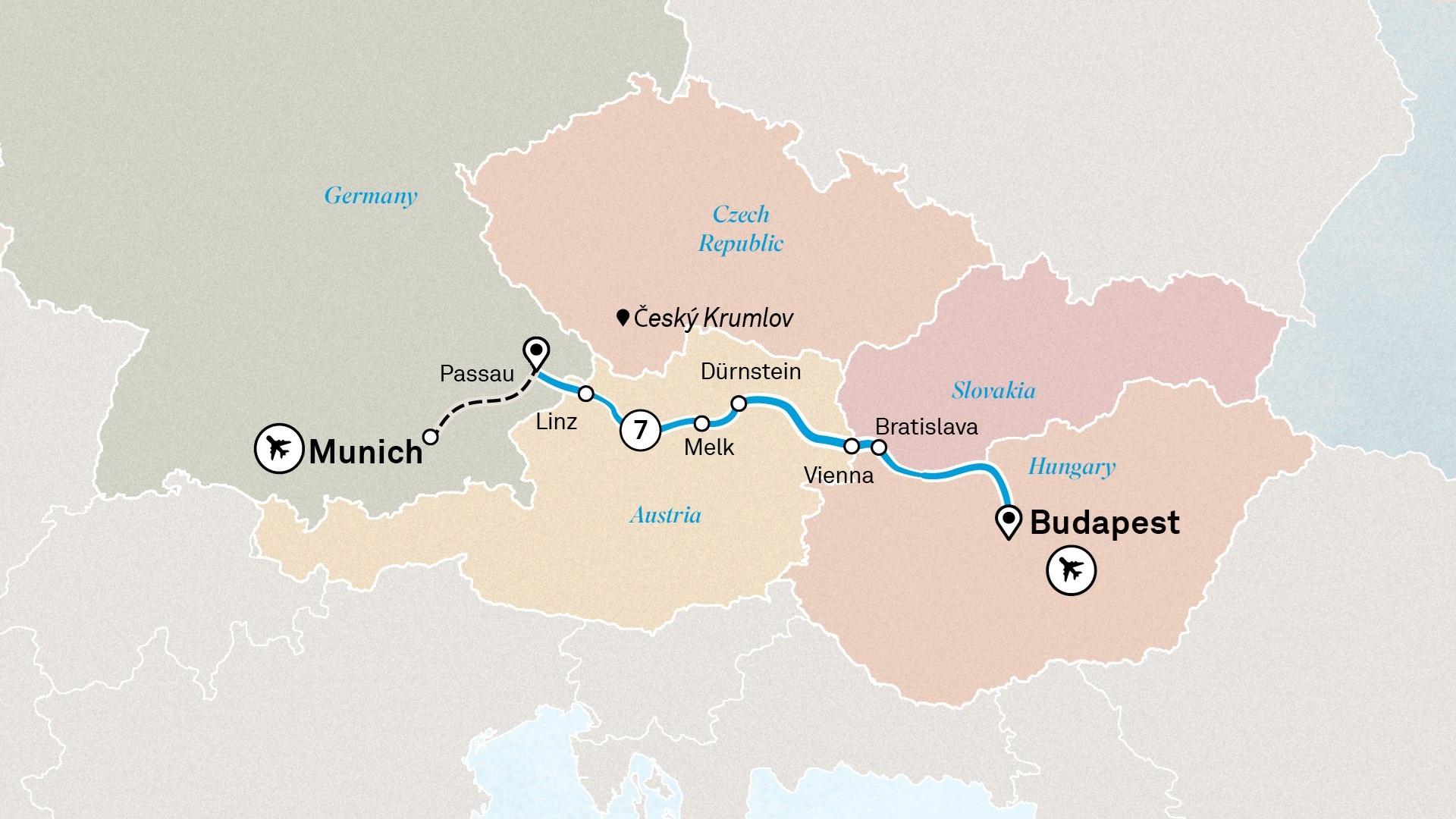 Gems of the Danube Itinerary Map