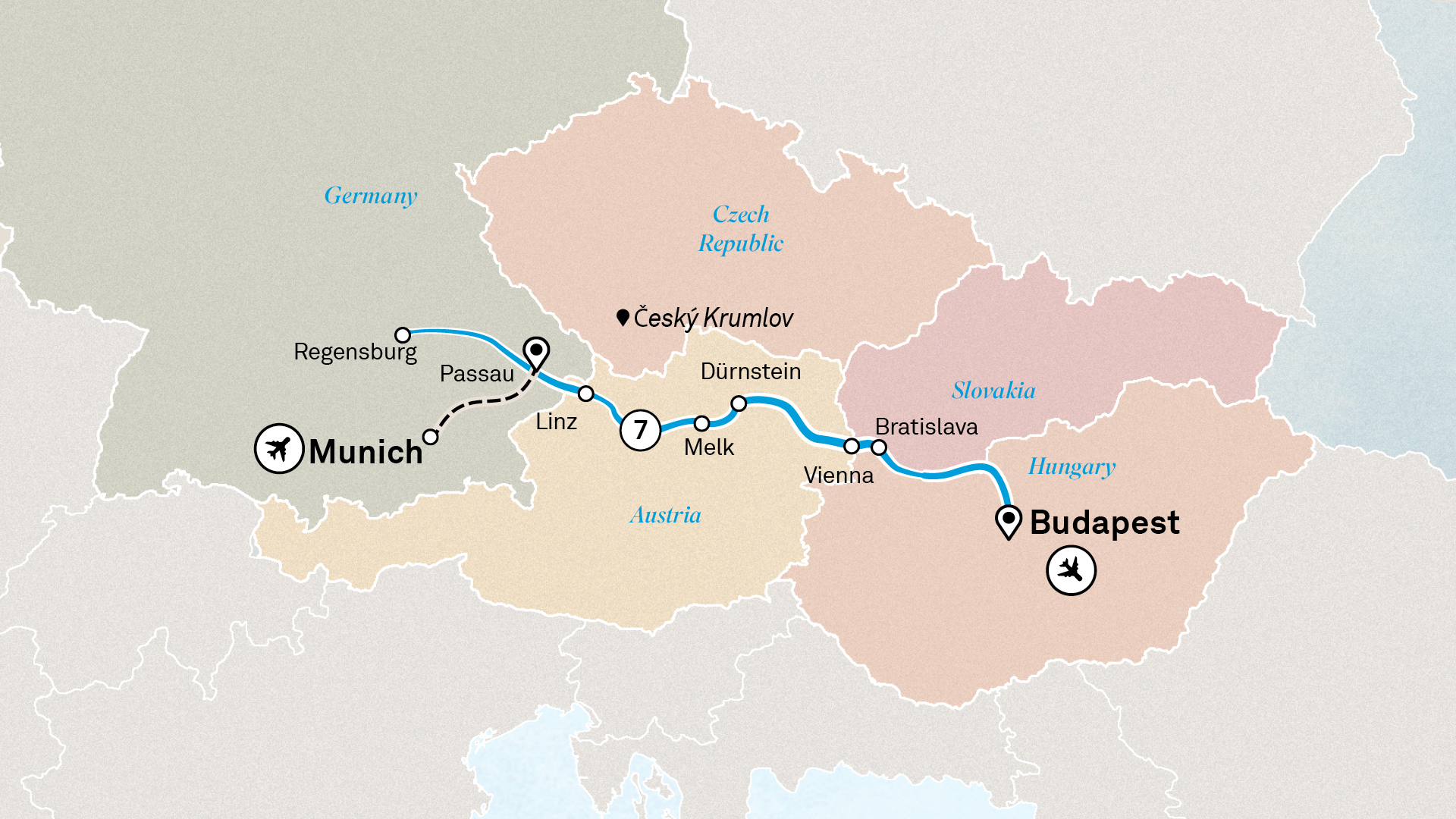 Gems of the Danube Itinerary Map