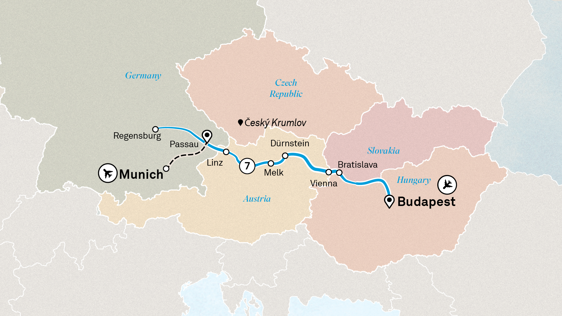 Gems of the Danube Itinerary Map