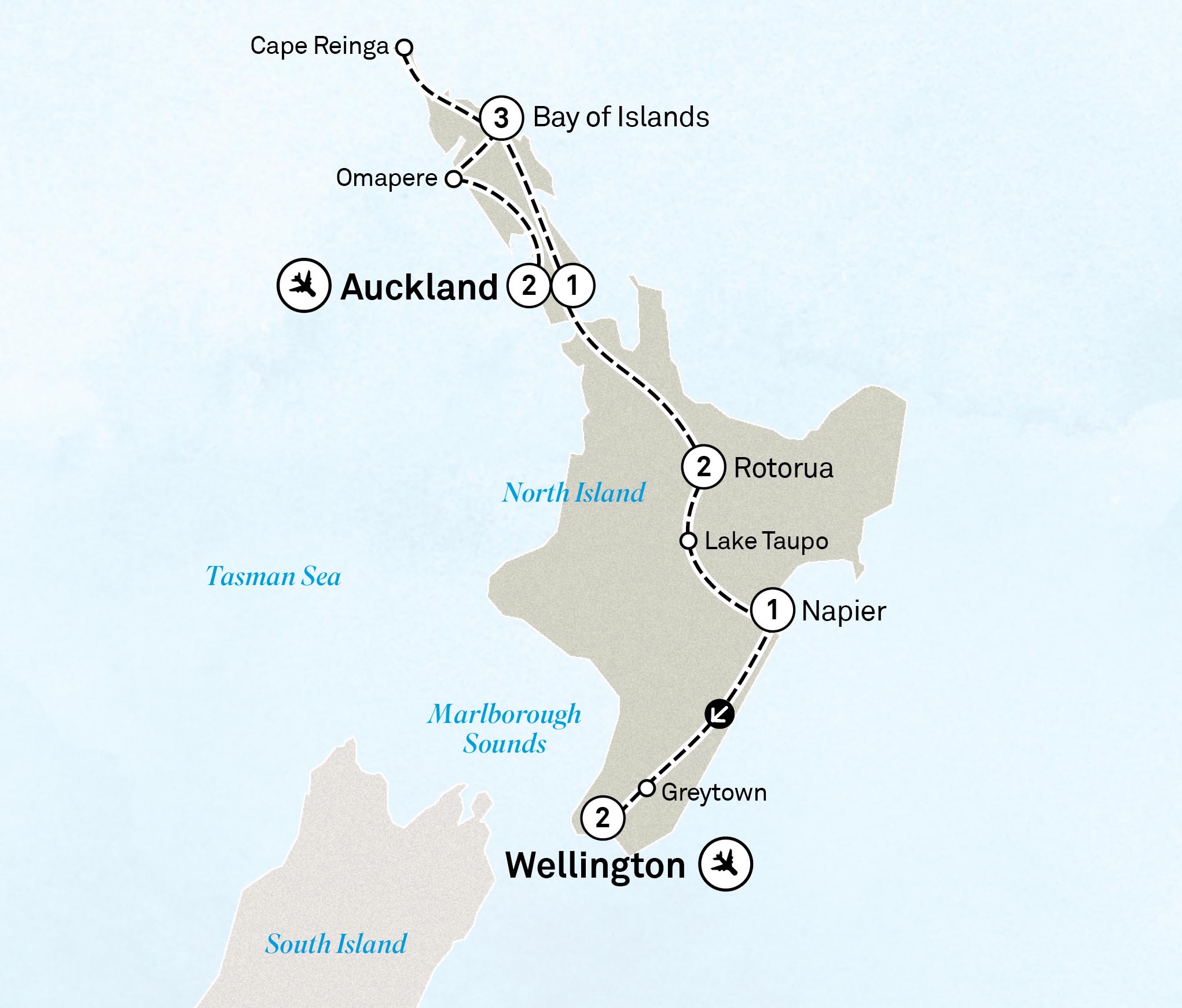 Northern Explorer Itinerary Map