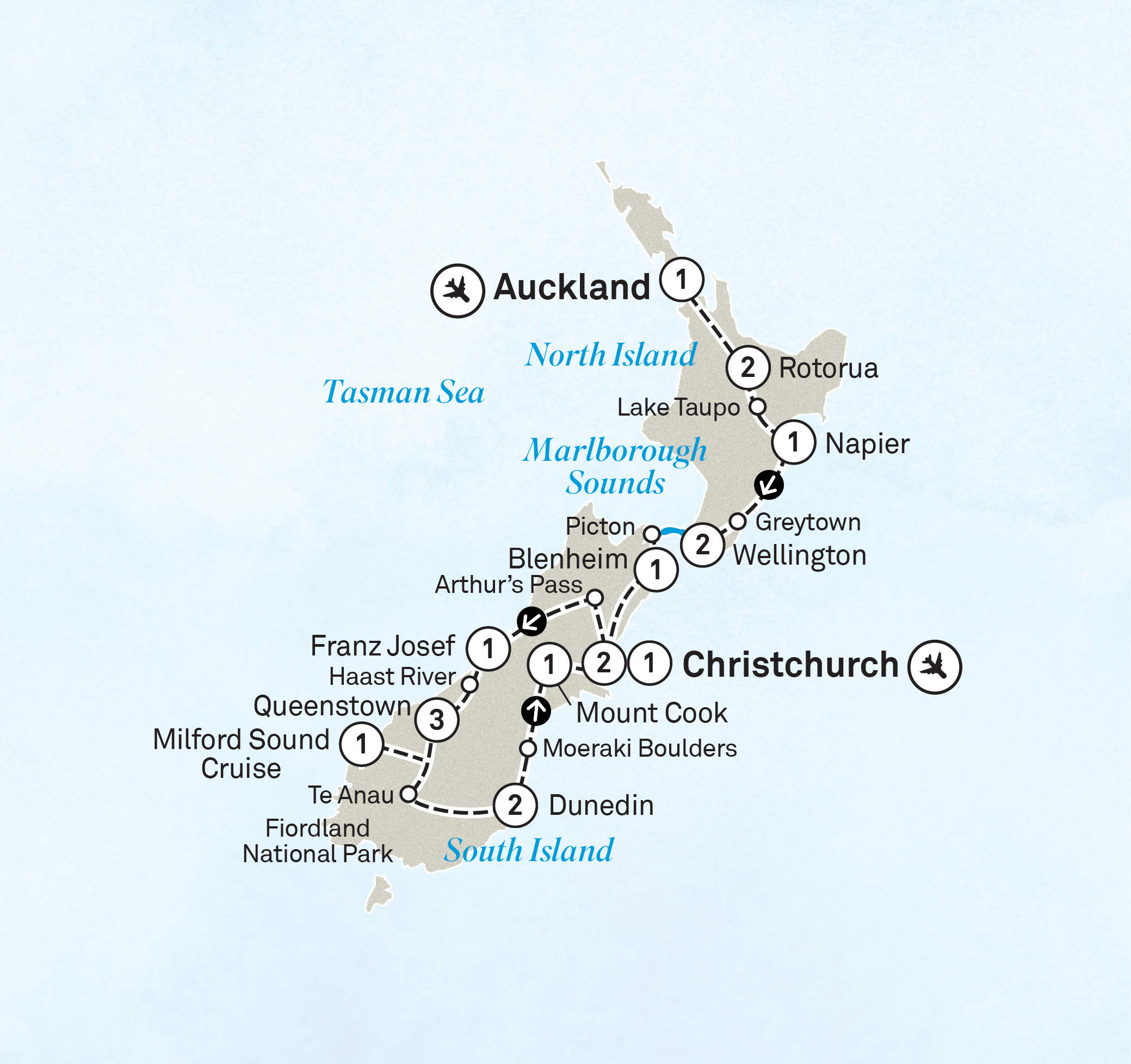 Scenic Splendour Itinerary Map