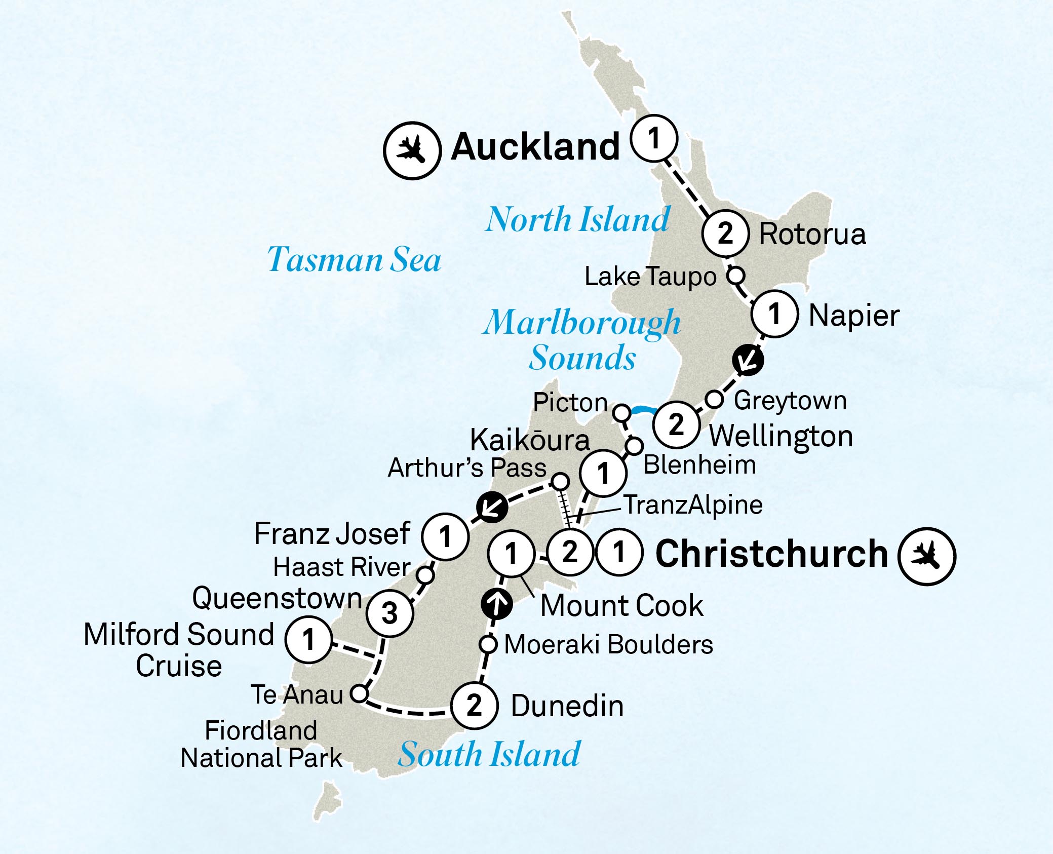 Scenic Splendour Itinerary Map